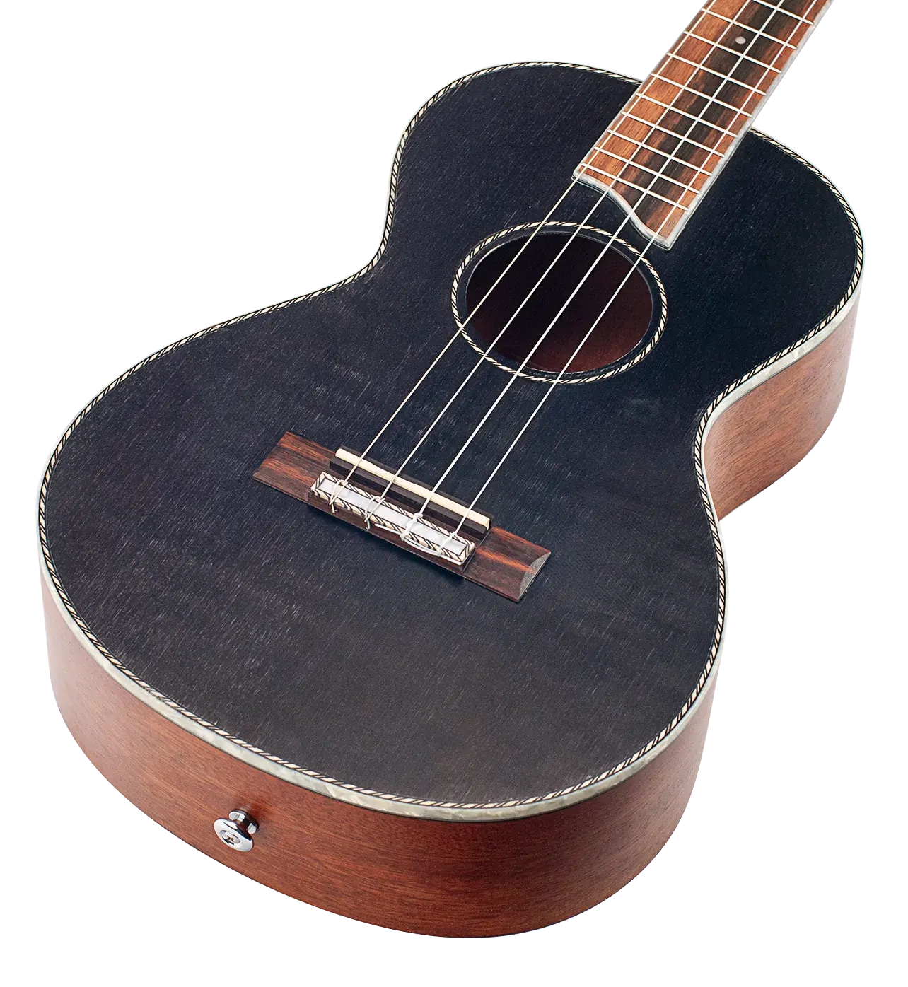Mahalo Pearl Series Baritone Ukulele MP4BK Transparent Black Satin Top — view 4