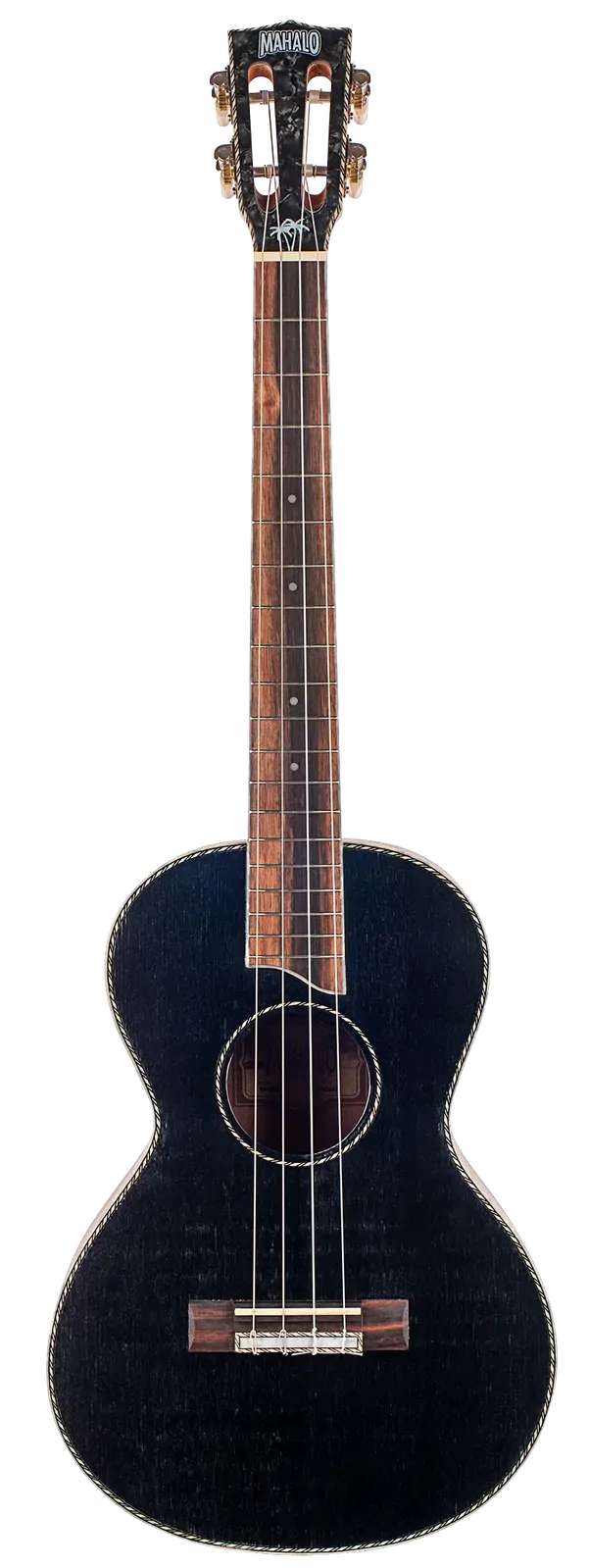 Mahalo Pearl Series Baritone Ukulele MP4BK Transparent Black Satin Top