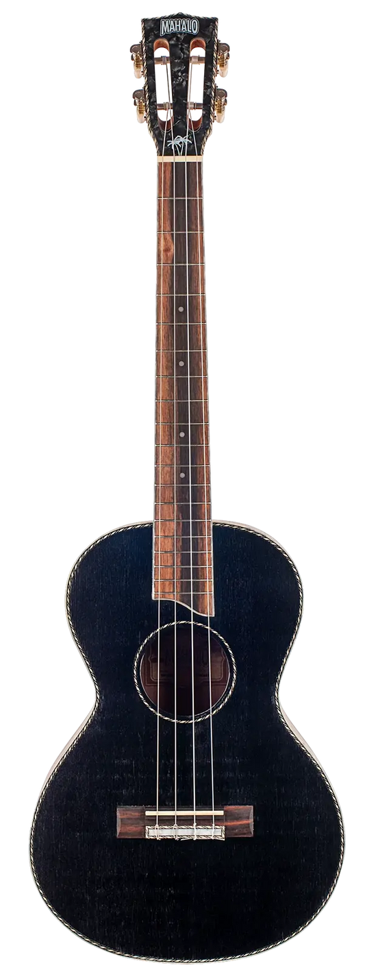 Mahalo Pearl Series Baritone Ukulele MP4BK Transparent Black Satin Top