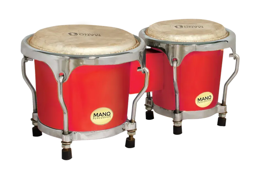 Mano Percussion MP560R 4/5 Inch Junior Tunable Bongos in Red