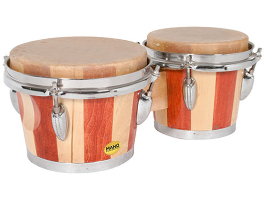 Mano Bongo Drums Percussion Set with Natural Skin Heads