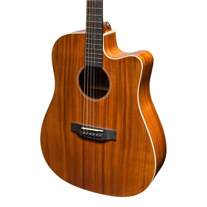 Martinez Southern Star Series Koa Solid Top Acoustic-Electric Dreadnought Guitar MPC-8C-NGL with Hardcase — view 4