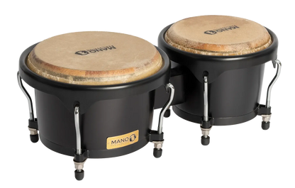 Mano Midnight Series Bongos - Professional Cuban Style (Black)