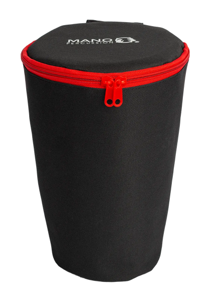 Mano 6 inch Djembe with Strap & Bag - Pre-tuned with Red & Blue Cloth Design — view 2