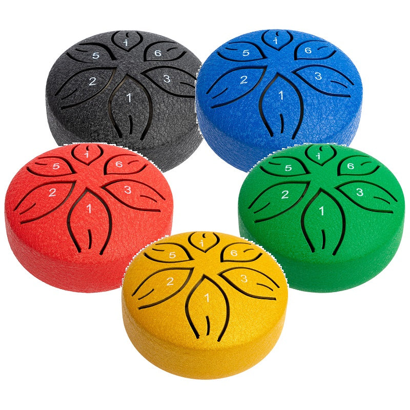 Mano Percussion Tongue Drum, 4.5" in Black, C Diatonic Scale, Premium Steel-Titanium Alloy, 8 Hand-Tuned Notes