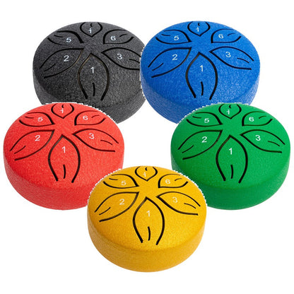 Mano Percussion Tongue Drum, 4.5" in Black, C Diatonic Scale, Premium Steel-Titanium Alloy, 8 Hand-Tuned Notes