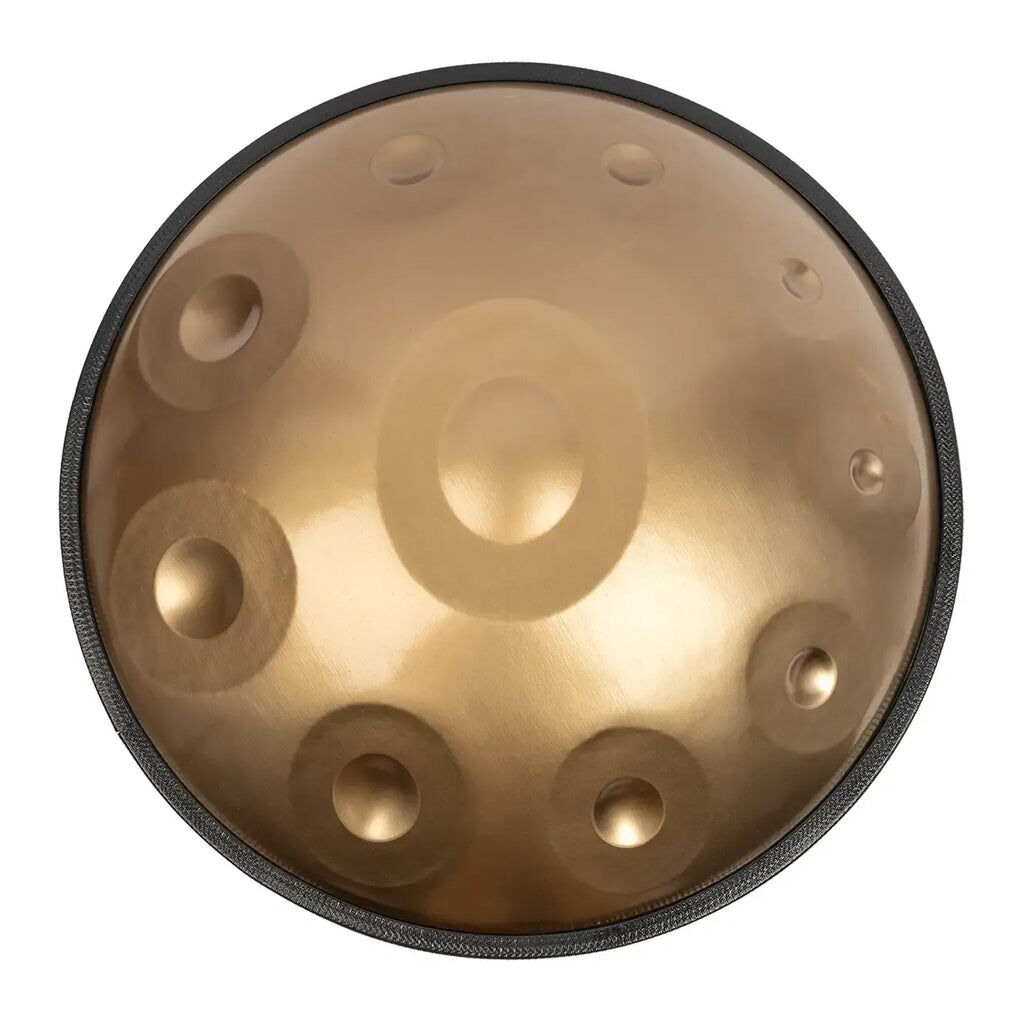 Mano Percussion MPC55G 10-Note 22" Handpan - Gold, Stainless Steel, D Kurd Tuning, Includes Carry Bag, Stand, Beaters, Cleaning Cloth, Note Stickers — view 2