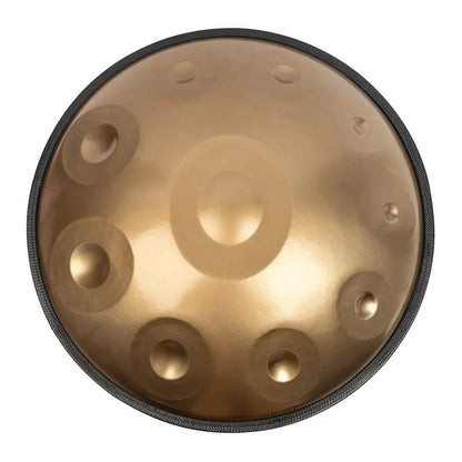 Mano Percussion MPC55G 10-Note 22" Handpan - Gold, Stainless Steel, D Kurd Tuning, Includes Carry Bag, Stand, Beaters, Cleaning Cloth, Note Stickers — view 2