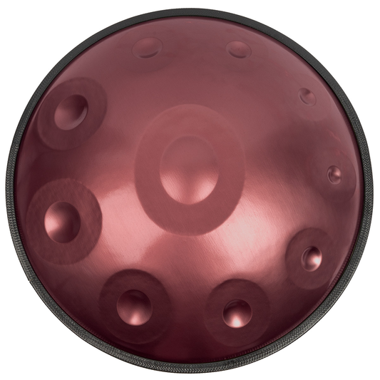Mano Percussion MPC55P 10-Note 22" Handpan - Purple, Stainless Steel, D Kurd Tuning, Includes Carry Bag, Stand, Beaters, and Accessories