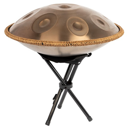 Mano Percussion 9 Note Gold Handpan in D Kurd Tuning with Accessories