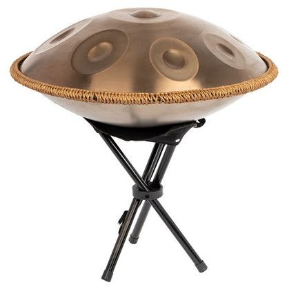 Mano Percussion 9 Note Gold Handpan in D Kurd Tuning with Accessories