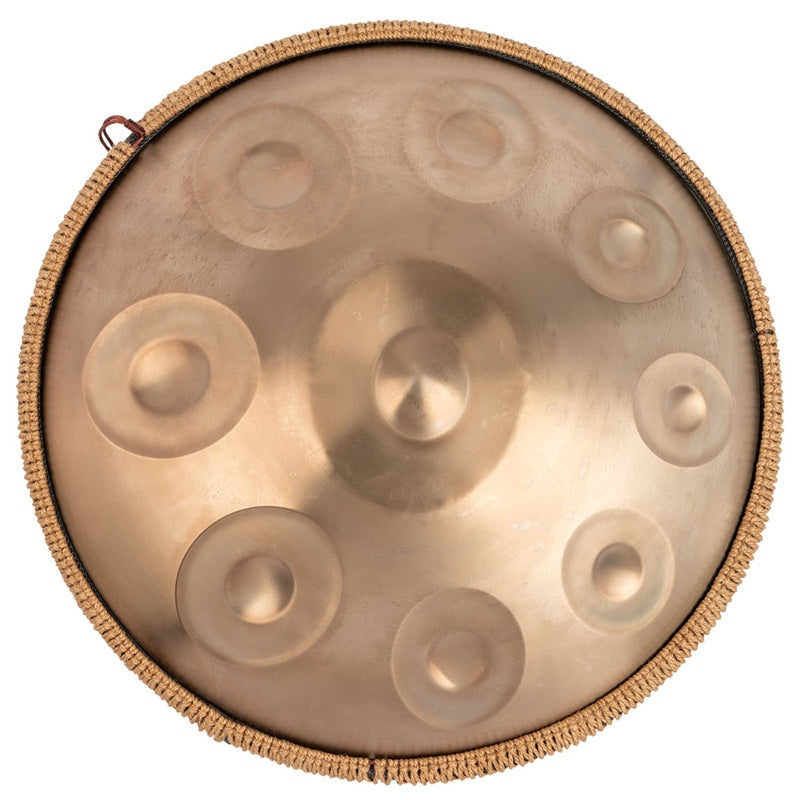 Mano Percussion 9 Note Gold Handpan in D Kurd Tuning with Accessories — view 3