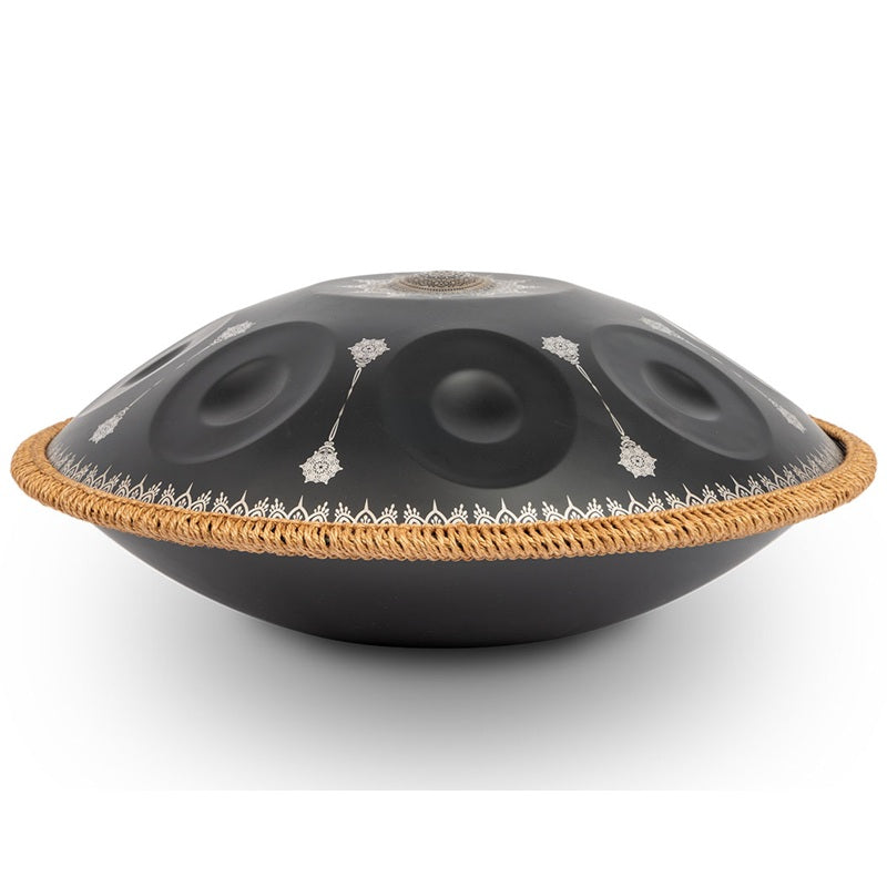 Mano Percussion 10 Note Handpan - 22” Stainless Steel in D Kurd Tuning with Mandala Artwork, Includes Carry Bag, Stand, Beaters, and Accessories — view 3