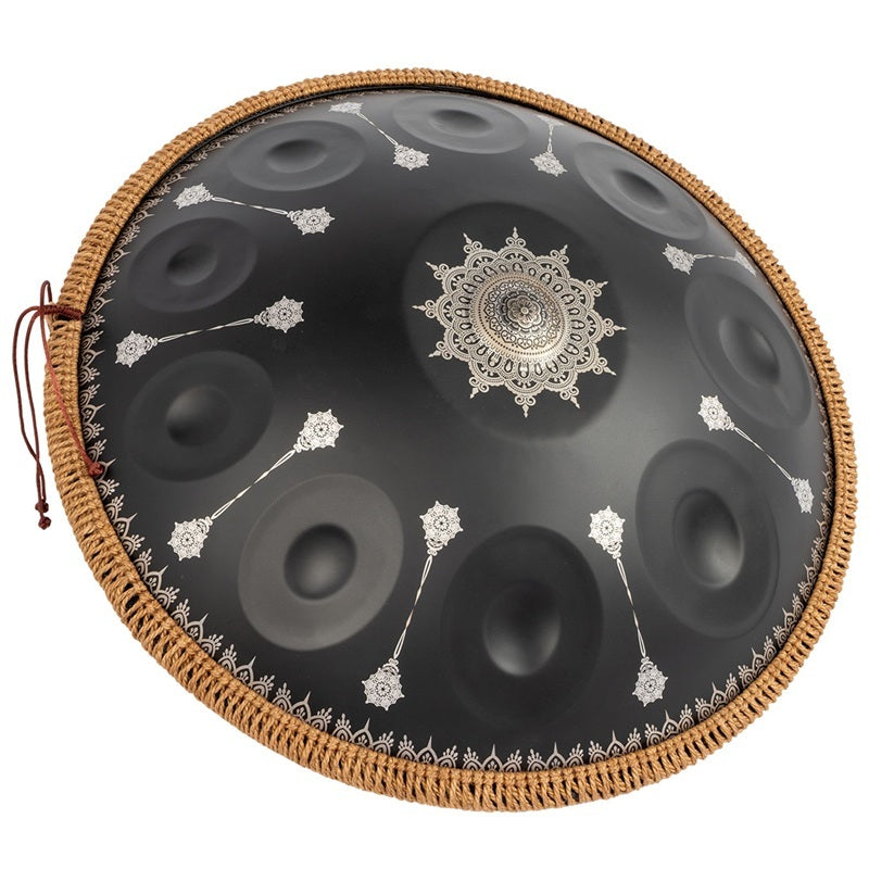 Mano Percussion 10 Note Handpan - 22” Stainless Steel in D Kurd Tuning with Mandala Artwork, Includes Carry Bag, Stand, Beaters, and Accessories — view 5