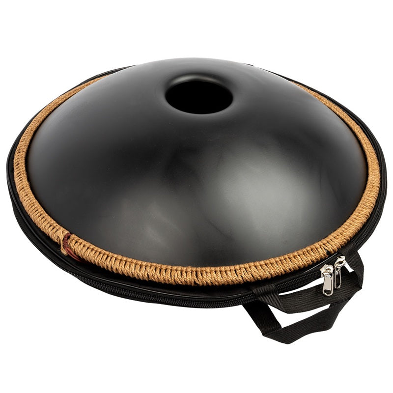 Mano Percussion 10 Note Handpan with Mandala Artwork - Blue with Gold Mandala, D Kurd Tuning, Includes Carry Bag and Accessories — view 6
