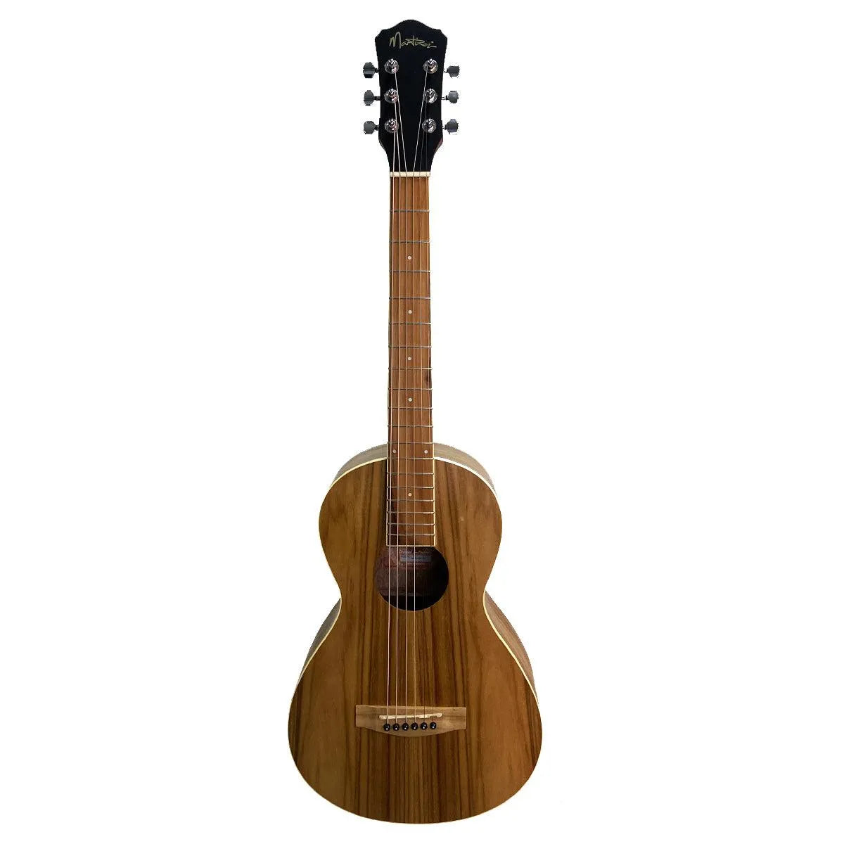Martinez MPG-P2P Acoustic-Electric Parlour Body Guitar Jati-Teakwood Natural 6-String Small Body