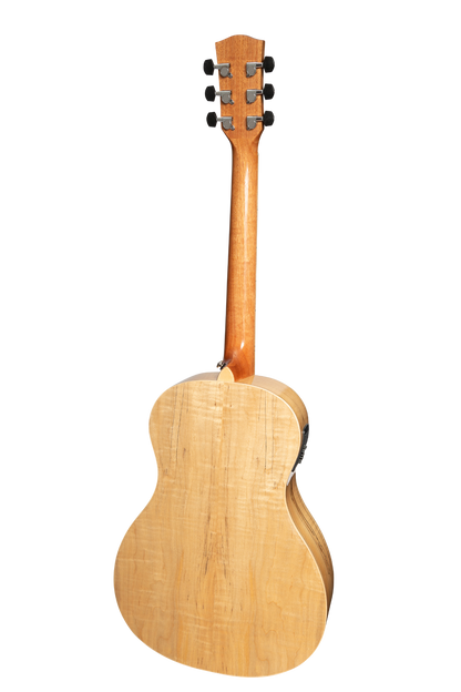 Martinez MPL-31SM-NGL Daowood Parlour Acoustic-Electric Guitar Spalted Maple Natural Gloss — view 2
