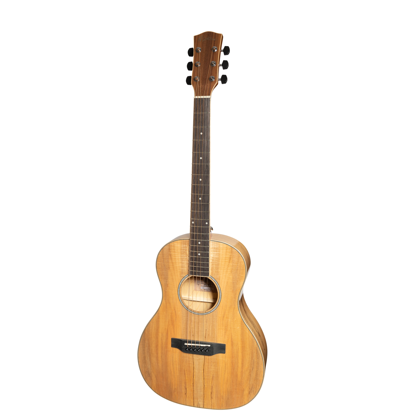 Martinez MPL-31SM-NGL Daowood Parlour Acoustic-Electric Guitar Spalted Maple Natural Gloss