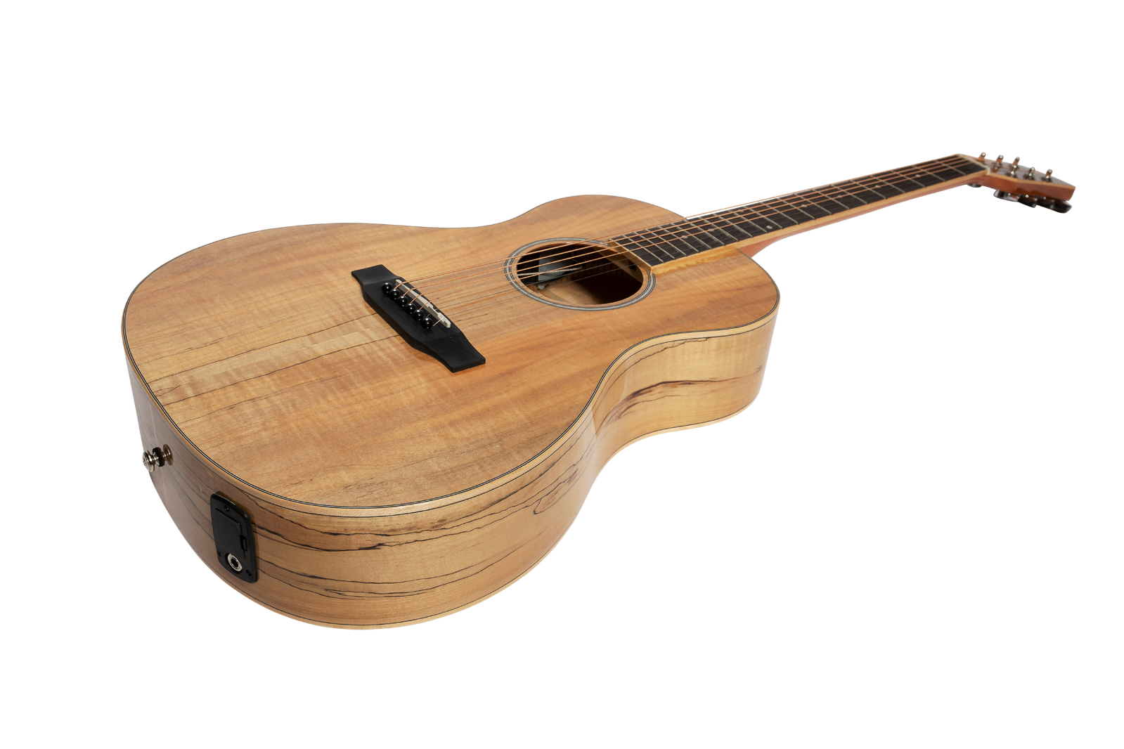 Martinez MPL-31SM-NGL Daowood Parlour Acoustic-Electric Guitar Spalted Maple Natural Gloss — view 3