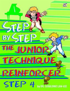 Step by Step Piano Course: The Fun Way Book 4 by Geraldine Law-Lee, 48 Pages, Rhythm MP, Junior Technique Reinforcer