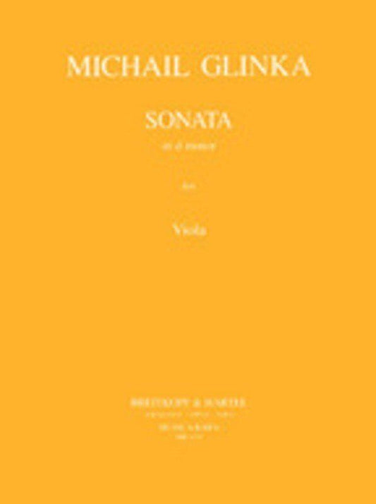 Glinka Sonata in D Minor for Viola and Piano, Edited by V. Borisovsky, 36 Pages, Musica Rara