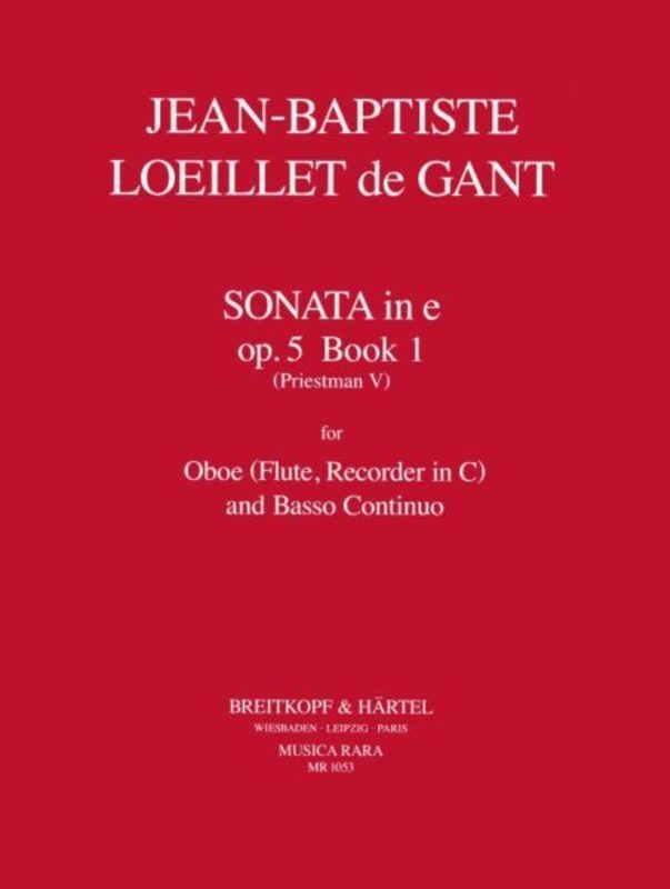 Loeillet - Sonata E Minor Op 5 No 1 Oboe/Piano (Softcover Book)