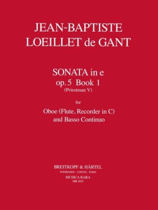 Loeillet - Sonata E Minor Op 5 No 1 Oboe/Piano (Softcover Book)