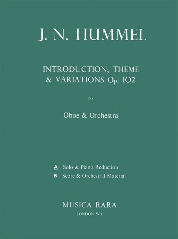 Introduction Theme And Variations Op 102 Oboe/Piano (Softcover Book)