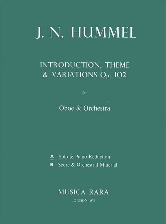 Introduction Theme And Variations Op 102 Oboe/Piano (Softcover Book)