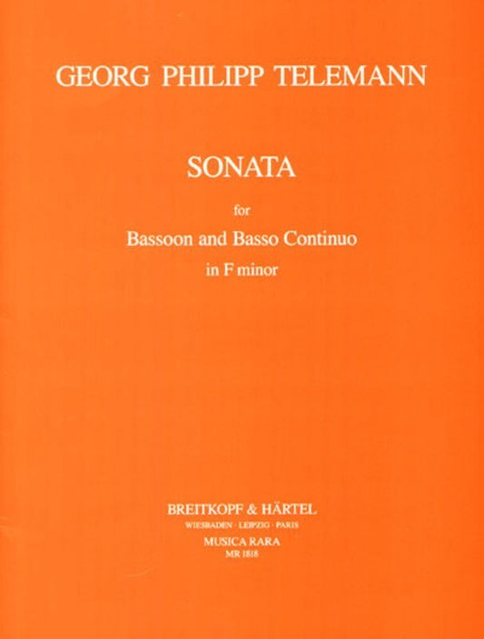 Telemann - Sonata In F Minor Bassoon/Piano (Softcover Book)