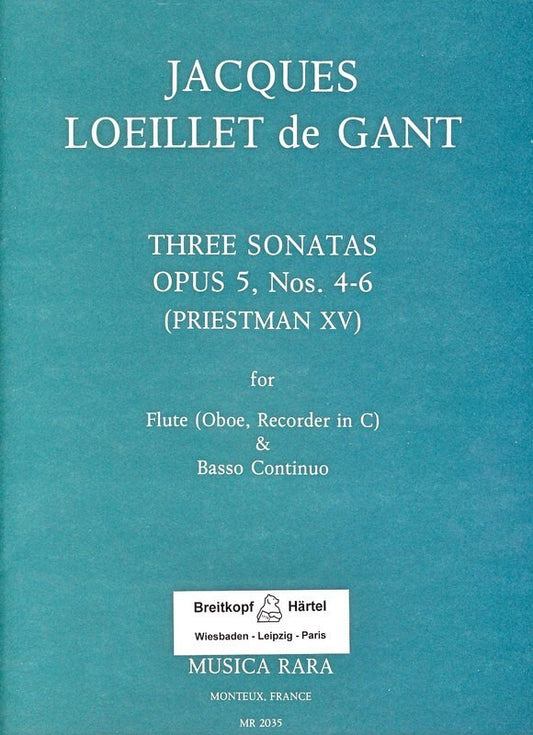 Sonatas 3 Op 5 No 4 To 6 Flute/Piano (Softcover Book)