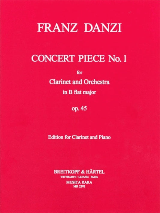 Concert Piece No 1 Op 45 B Flat clarinet/Piano Book