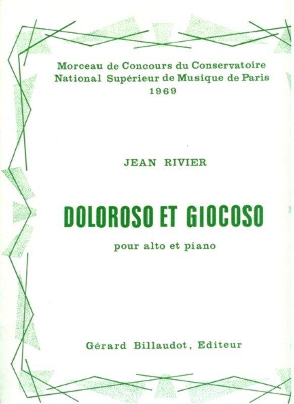 Doloroso et Giocoso for Viola by Jean Rivier, Published by Gerard Billaudot Editeur, 1 Page
