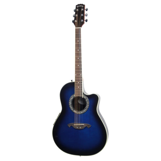Martinez Acoustic-Electric Roundback Cutaway Guitar (Blueburst)