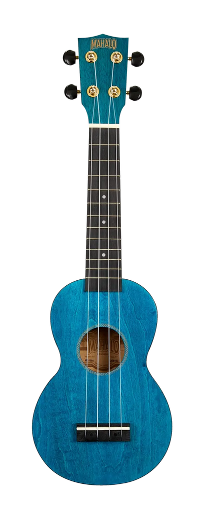 Mahalo Slimline Soprano Ukulele - Transparent Blue