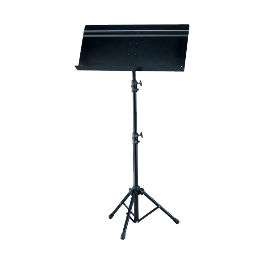 Peace Fourscore Orchestral Sheet Music Stand with Wide Bookplate, Black, Holds 4 Pages