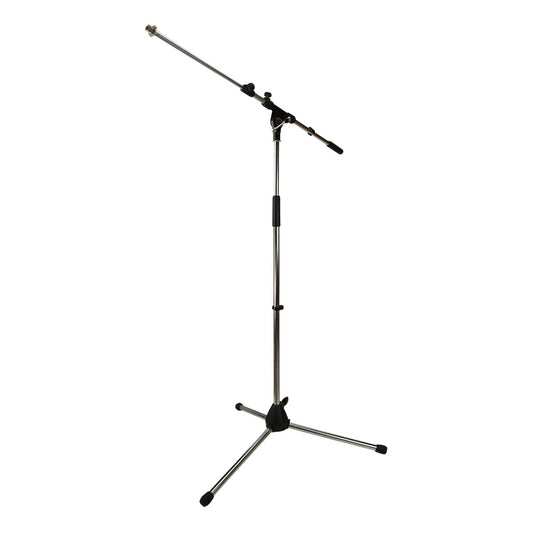 SoundArt Heavy Duty Tripod Microphone Boom Stand with Folding Base - Chrome