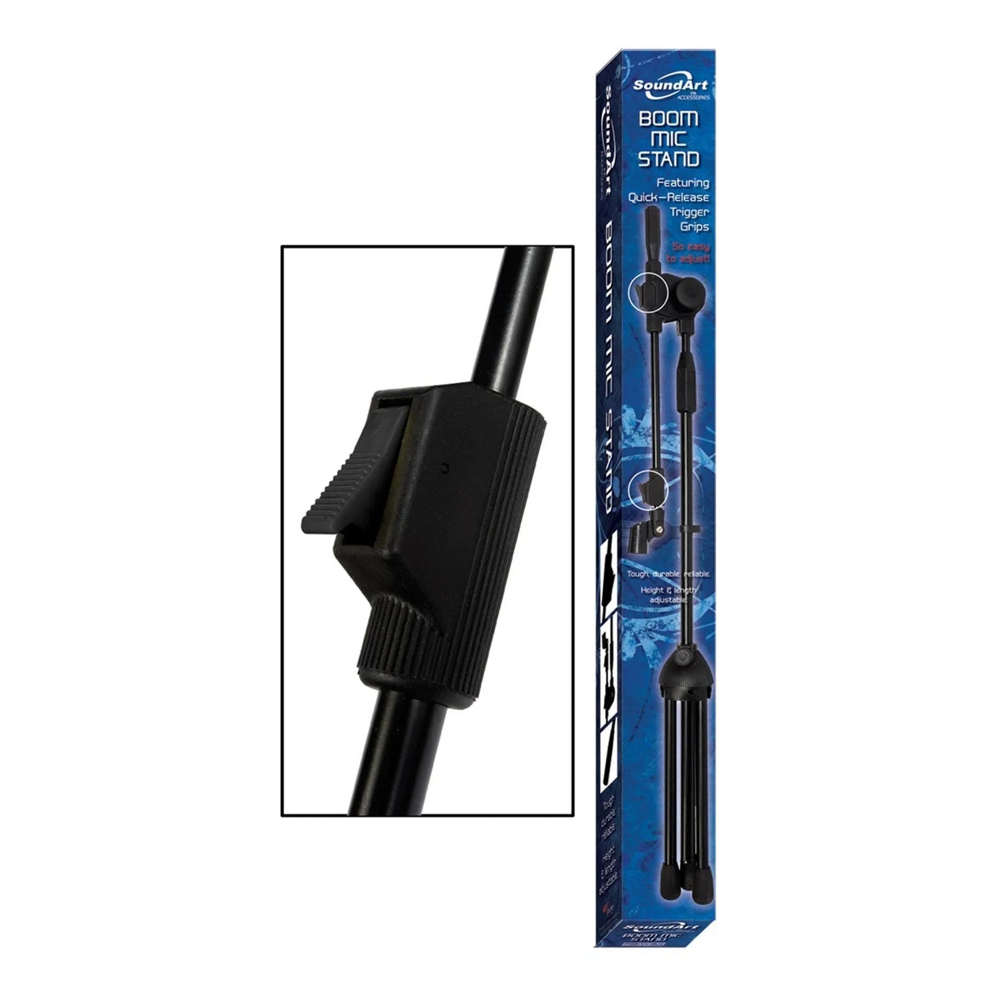 Soundart Deluxe Tripod Boom Microphone Stand with Clip - Matte Black — view 2