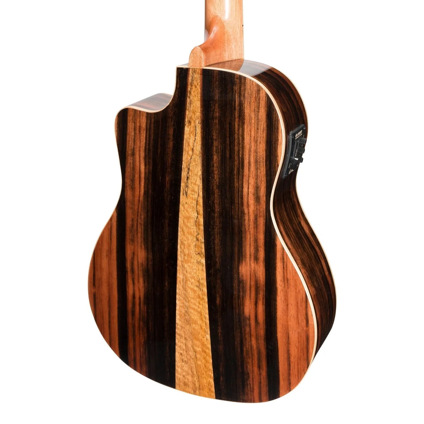Martinez Southern Belle 7 Series Solid Top Electric Baritone Ukulele with Hard Case (Natural Gloss) — view 5