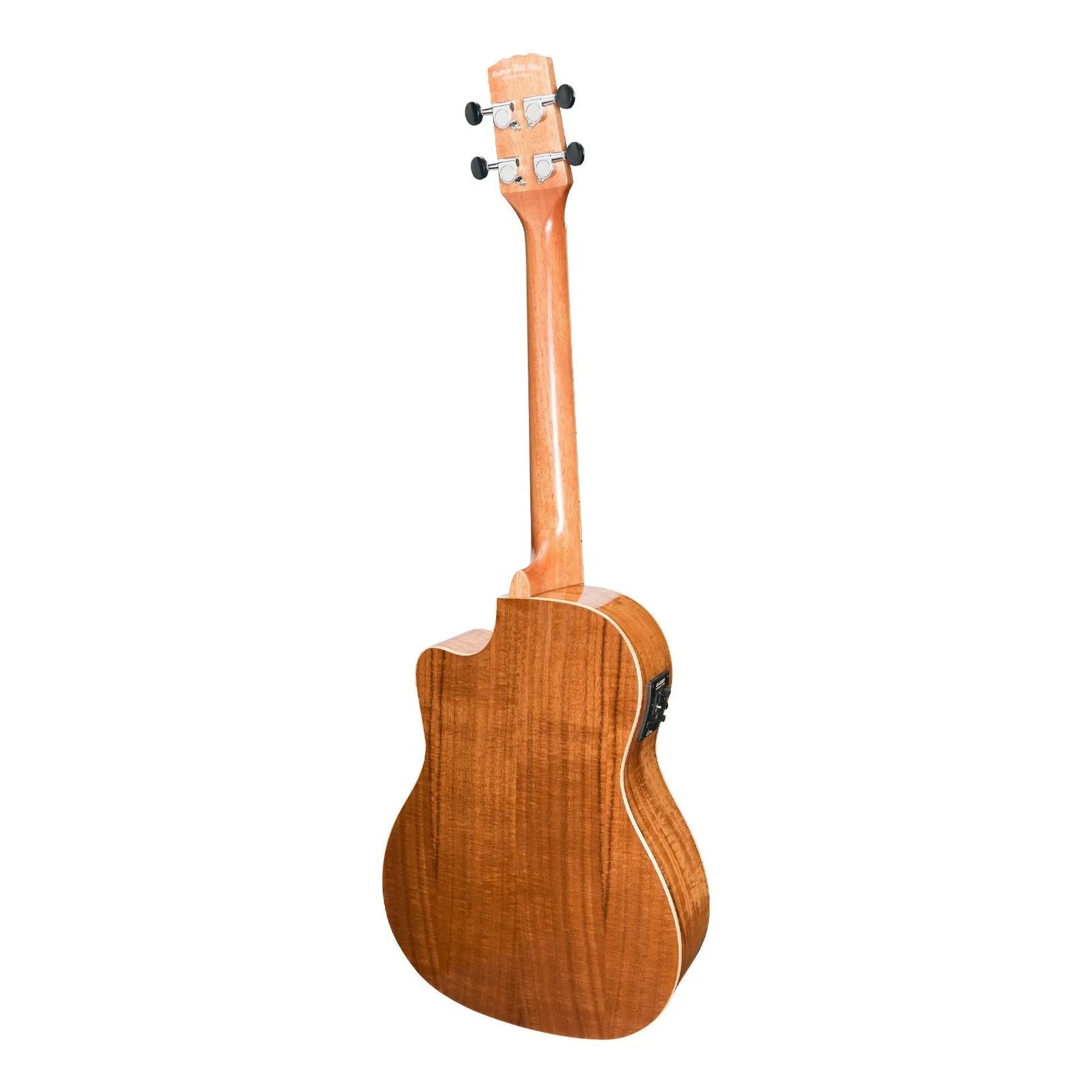 Martinez Southern Belle 8 Series Koa Solid Top Electric Cutaway Baritone Ukulele with Hard Case Natural Gloss — view 2