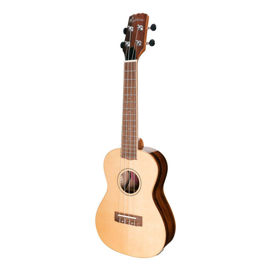 Martinez Southern Belle 7 Series Spruce Solid Top Electric Concert Ukulele with Hard Case Natural Gloss