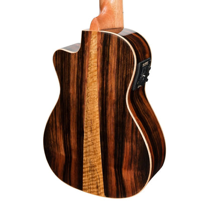 Martinez Southern Belle 7 Series Spruce Solid Top Electric Cutaway Concert Ukulele with Hard Case Natural Gloss MSBC-7C-NGL — view 5