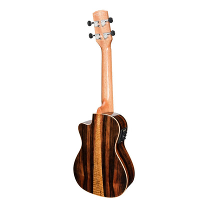 Martinez Southern Belle 7 Series Spruce Solid Top Electric Cutaway Concert Ukulele with Hard Case Natural Gloss MSBC-7C-NGL — view 2