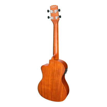 Martinez Southern Belle 6 Series Mahogany Solid Top Electric Cutaway Tenor Ukulele with Hard Case Sunburst — view 2