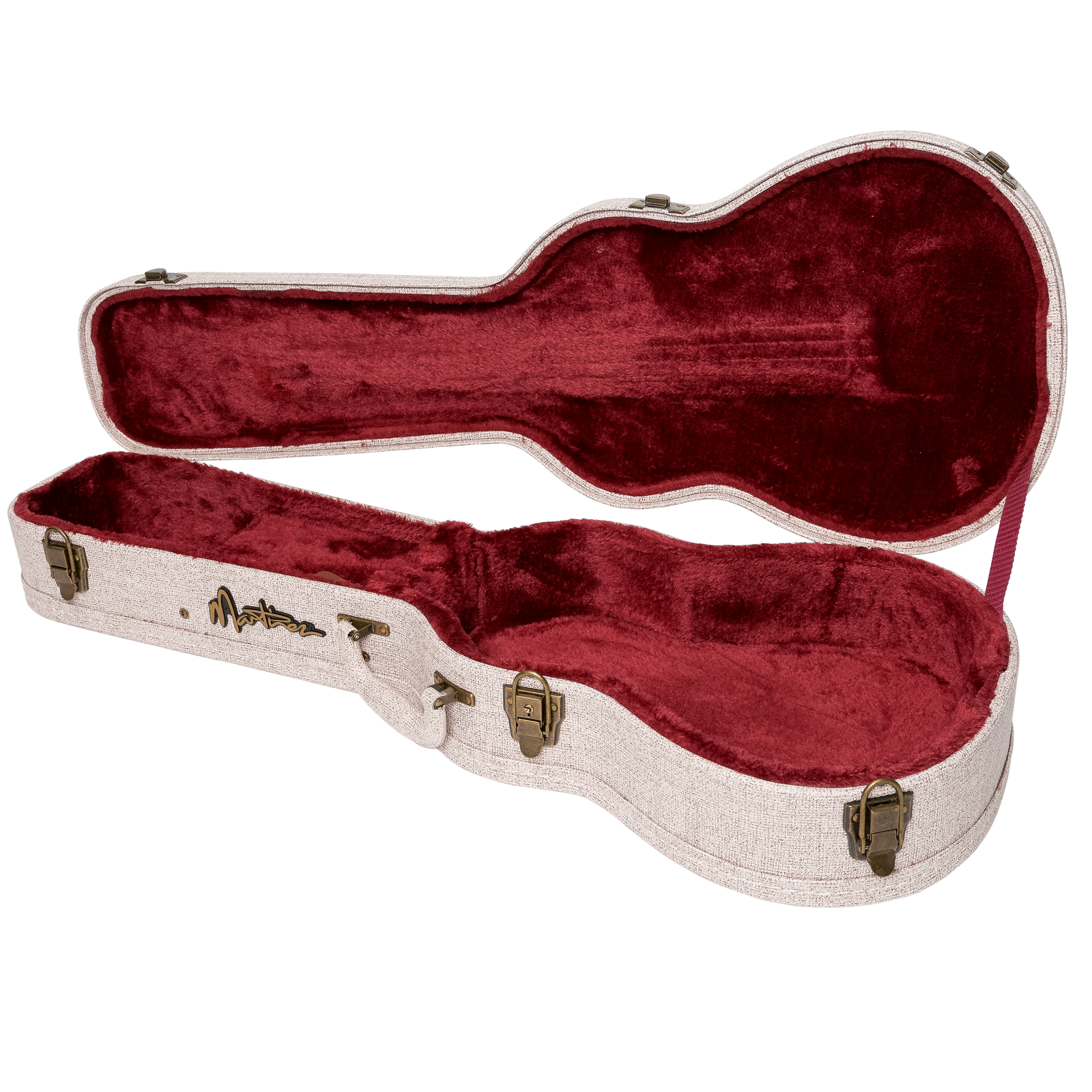 Martinez Southern Belle Deluxe Shaped Tenor Ukulele Hard Case Ivory — view 2