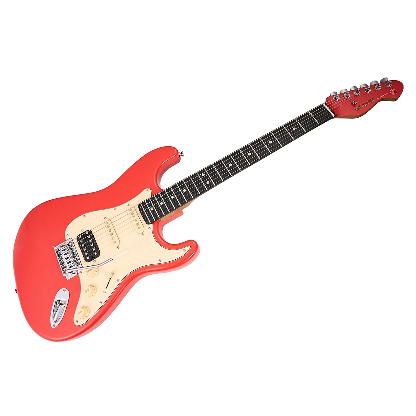 MOOER MSC10 Elite ST-Style Electric Guitar Fiesta Red — view 3