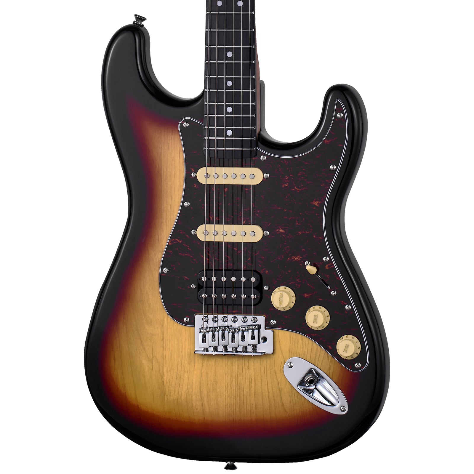 Mooer MSC10 Pro Electric Guitar Tobacco Sunburst with Gigbag, Poplar Body, Roasted Maple Neck, Tech Ebony Fingerboard, 5-Way Pickup Selector — view 3