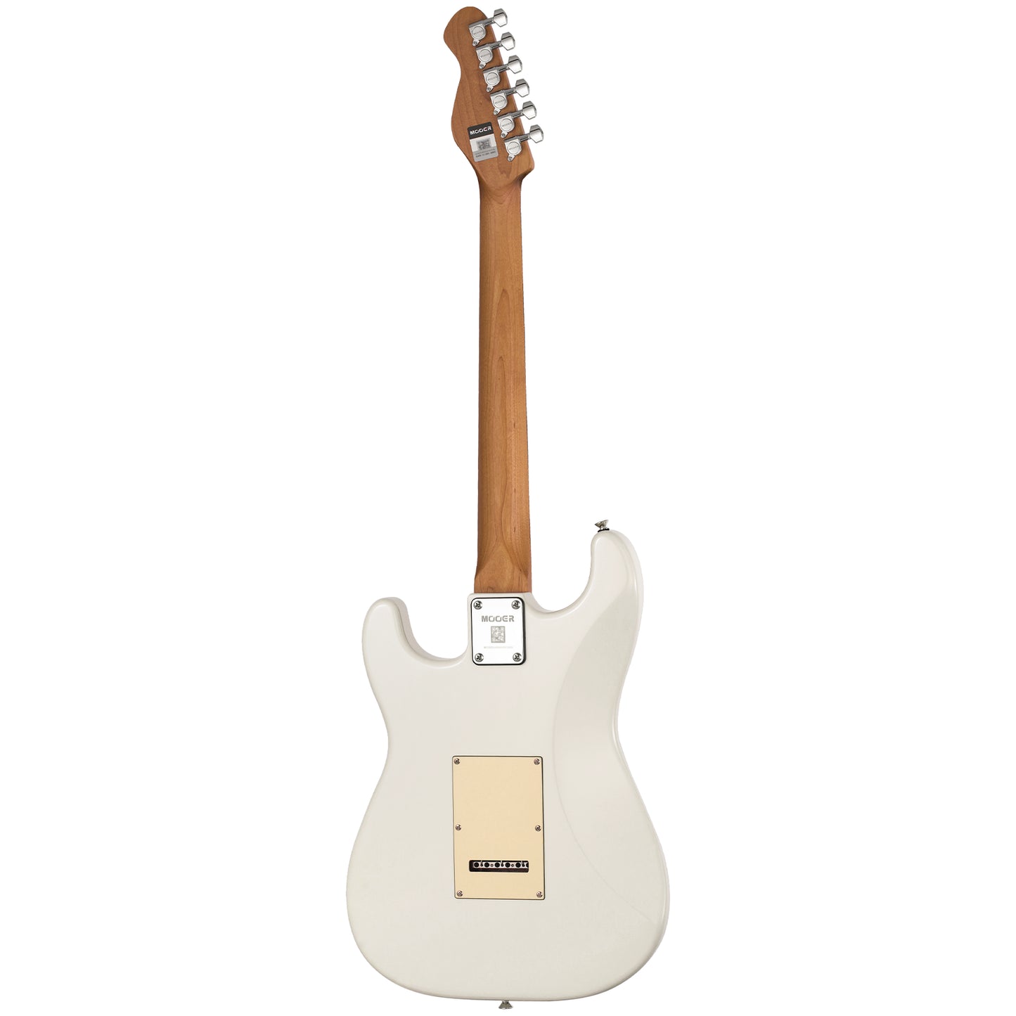 MOOER MSC10 Pro Electric Guitar Vintage White with Poplar Body and Roasted Maple Neck — view 2