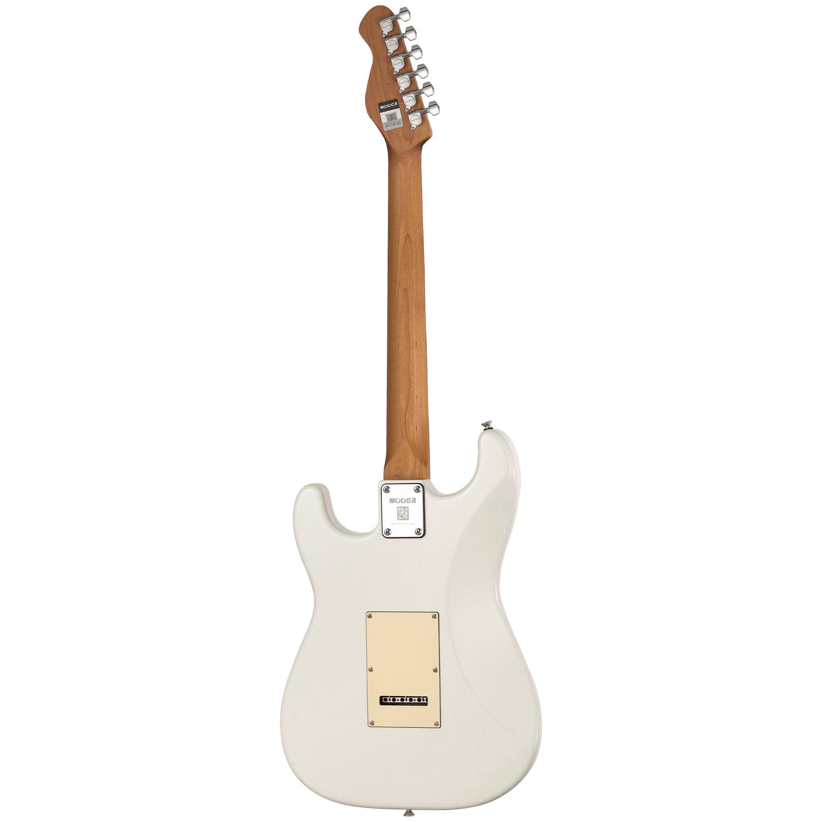 MOOER MSC10 Pro Electric Guitar Vintage White with Poplar Body and Roasted Maple Neck — view 2