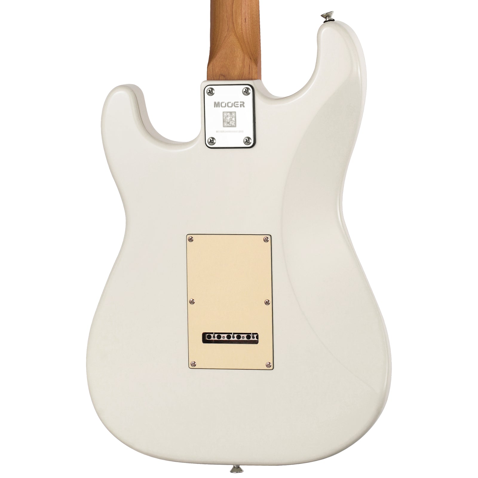 MOOER MSC10 Pro Electric Guitar Vintage White with Poplar Body and Roasted Maple Neck — view 4